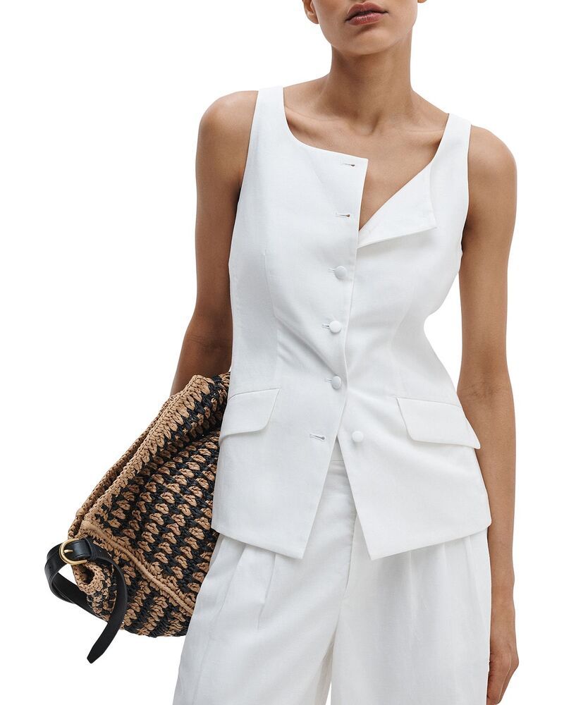 ラグアンドボーン レディース アウター ベスト rag bone Lola Button Front Vest White ホワイト
