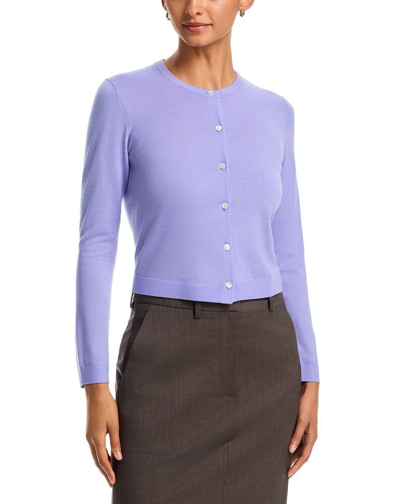 セオリー レディース アウター カーディガン ウール クロップド Theory Cropped Wool Cardigan Lavender Glow ラベンダー