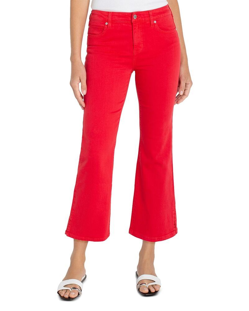 リヴァプール ロサンゼルス レディース ボトムス デニムパンツ ジーンズ Liverpoolos Angeles Hannahigh Rise Crop Flare Jeans in Cherry R