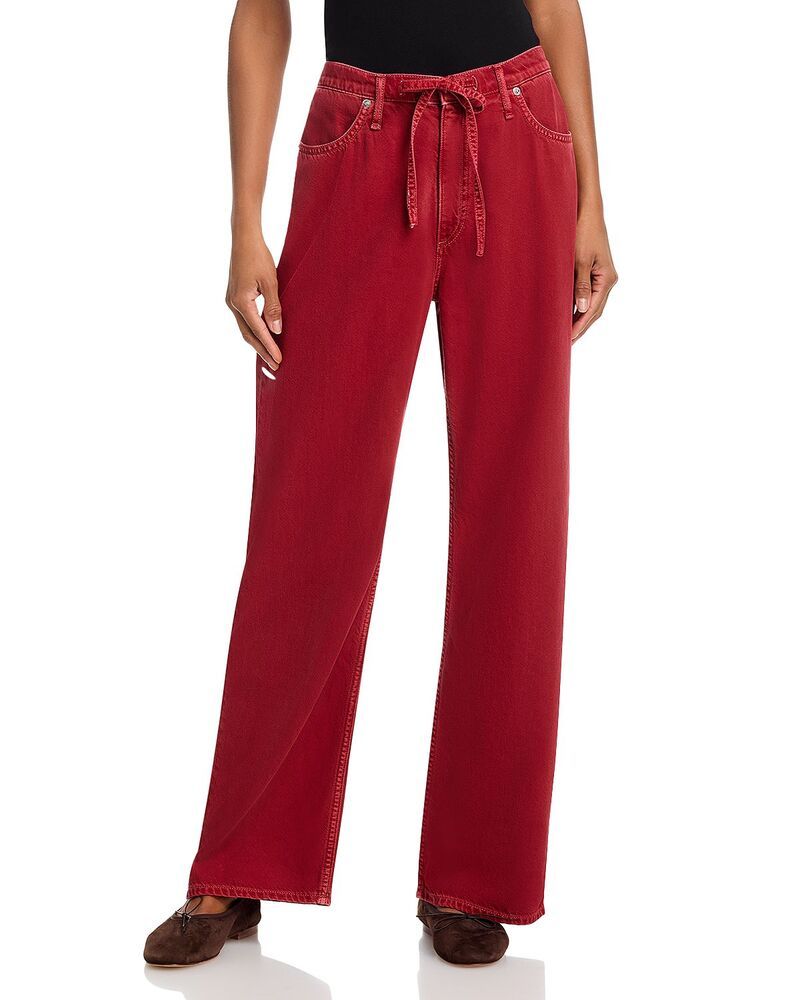 ラグアンドボーン レディース ボトムス デニムパンツ ワイドレッグ ジーンズ rag bone Featherweight Phoebe Drawstring High Rise Wide Leg J