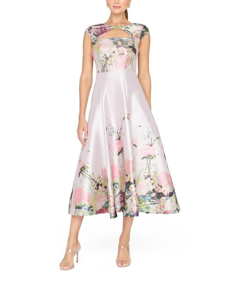 ケイ アンジャー レディース トップス ワンピース Kay Unger Augusta Tea Length Dress Lilac Mist Multi ライラック