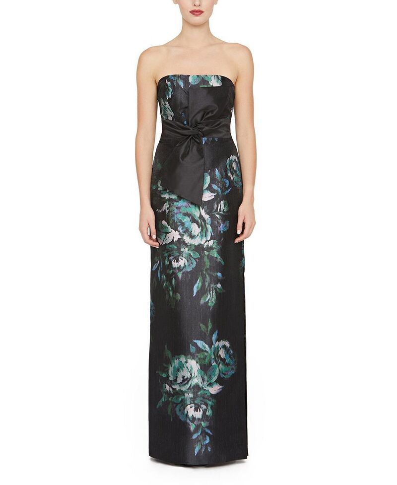 ケイ アンジャー レディース トップス ワンピース Kay Unger Constance Column Gown BlackDeep Green ブラック