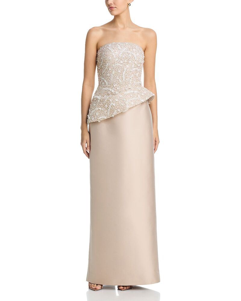テリジョンバイリッキーフリーマン レディース トップス ワンピース Teri Jon by Rickie Freeman Beaded Peplum Gown Champ Multi マルチカラー