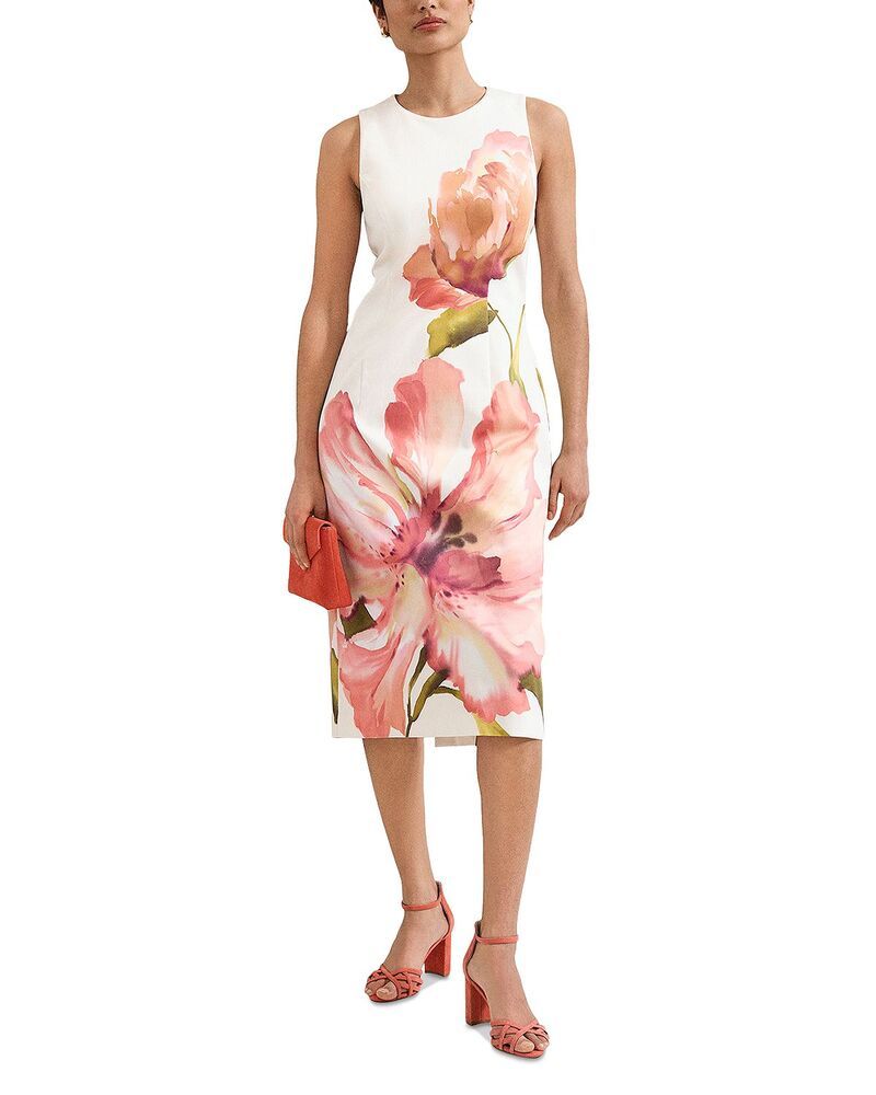 フェイズ・エイト レディース トップス ワンピース フラワー柄 フラワー Phaseight Nadia Floral Dress Cream クリーム