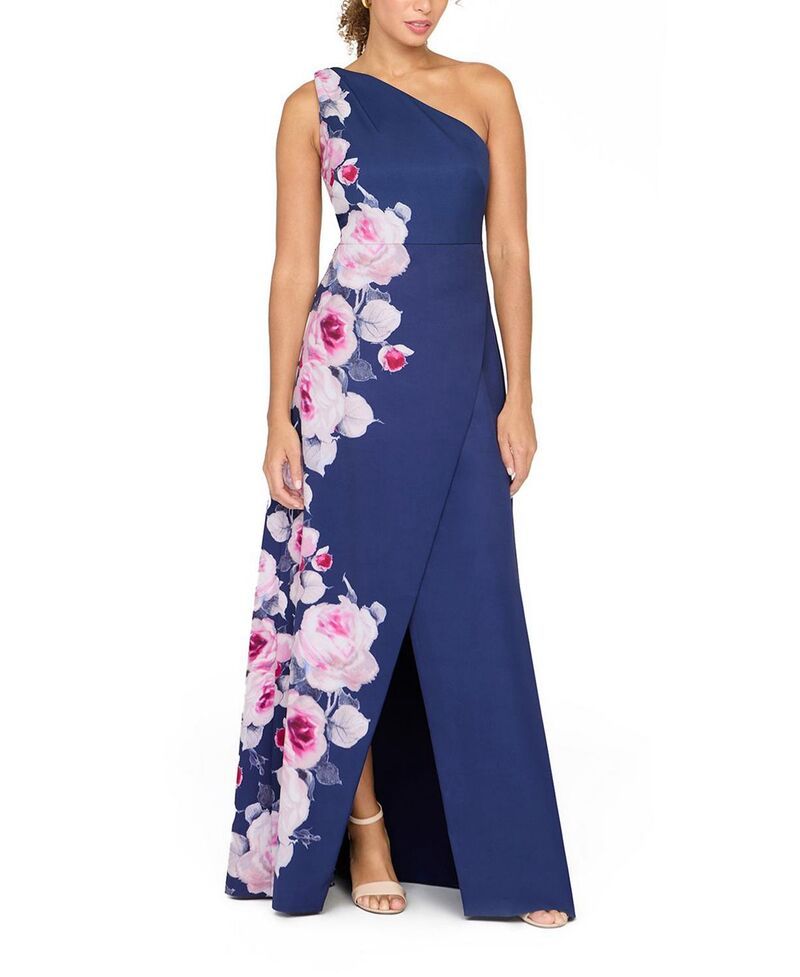 ケイ アンジャー レディース トップス ワンピース Kay Unger Carissa One Shoulder Gown Deep Navy ネイビー