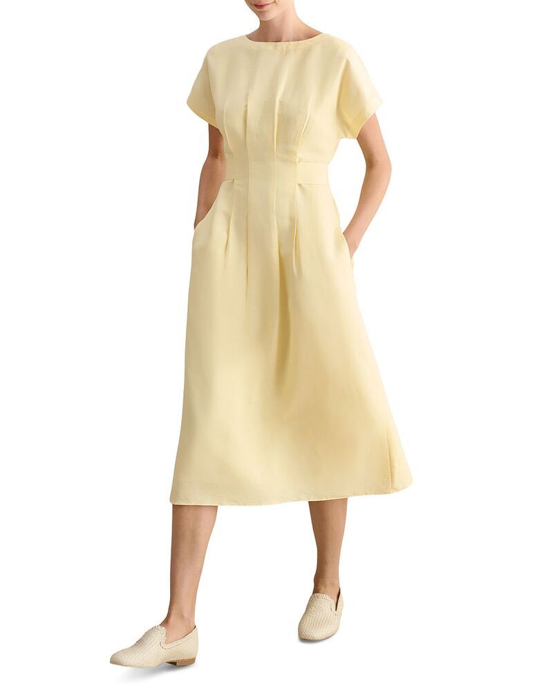 ホッブスロンドン レディース トップス ワンピース HOBBS LONDON Aliya Tie Back Dressoft Yellow イエロー