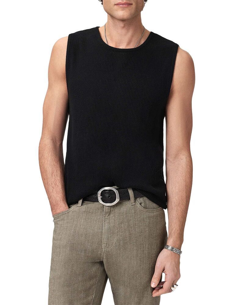 ジョンバルベイトス メンズ トップス タンクトップ セーター John Varvatos Beaumont Sweater Tank Top Black ブラック