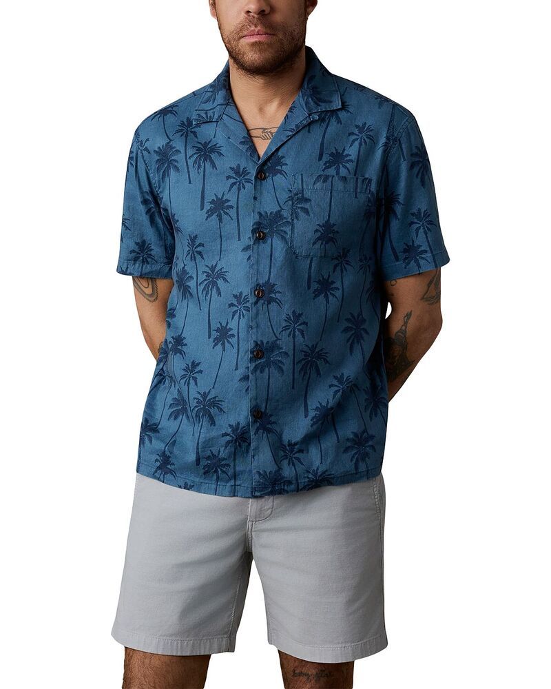 ファレティ メンズ トップス シャツ Faherty Short Sleeve Breeze Shirt Ocean Shore Trees