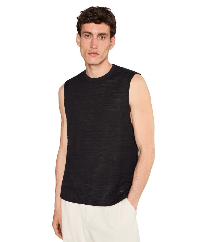 オールセインツ メンズ トップス シャツ Allsaints Cove Sleeve Crew Jet Black ブラック