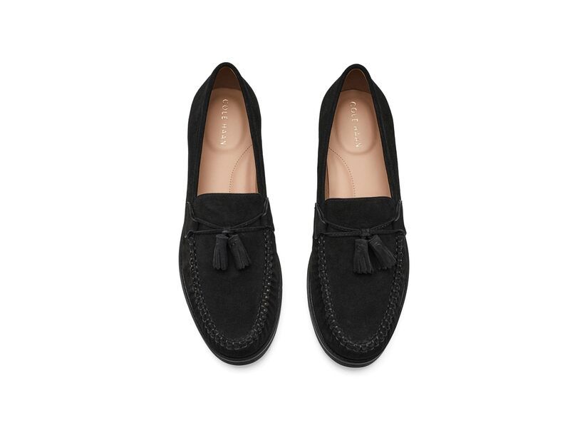 コールハーン レディース シューズ スリッポン・ローファー Cole Haan Stassi Softassel Black Suede ブラック