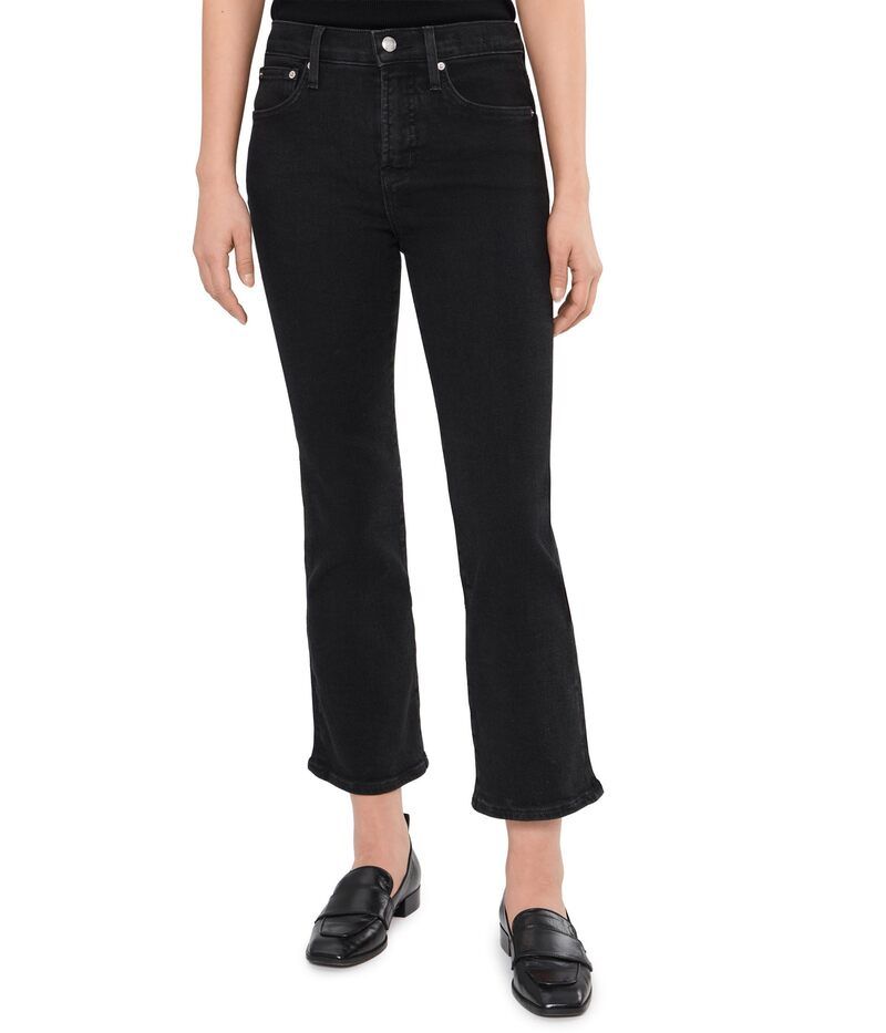 メイドウェル レディース ボトムス デニムパンツ Madewell The Stretch Flare Crop Jean Rinse Black Rinse Wash ブラック
