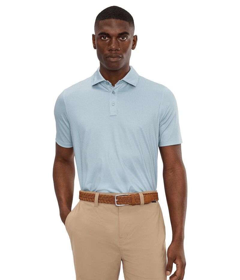 ジョンストンアンドマーフィー メンズ トップス シャツ Johnston Murphy Xc Ace Performance Polo Sage White Gingham ホワイト