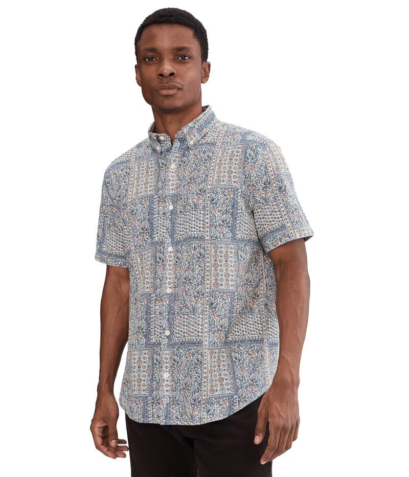 ジョンストンアンドマーフィー メンズ トップス シャツ 半袖 コットン リネン Johnston Murphy Hampton Shortsleeve Cottonlinen Shirt White