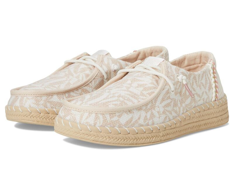 ヘイデュード レディース シューズ スリッポン・ローファー Hey Dude Wendy Espadrille Retro Palm Pale PinkWhite ホワイト