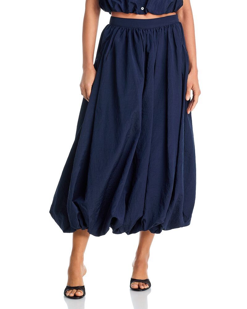 サンク セプト レディース ボトムスカート Cinq Sept Allinae Bubble Skirt Navy ネイビー