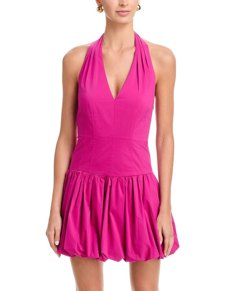 シムカイ レディース トップス ワンピース ミニ コットン ホルター SIMKHAI Brooke Cotton Halter Mini Dress Bougain Villea