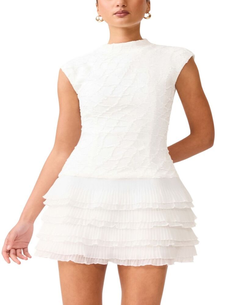 エリアット レディース トップス ワンピース ティアード ミニ Elliatt Alexandra Tiered Mini Dress White ホワイト
