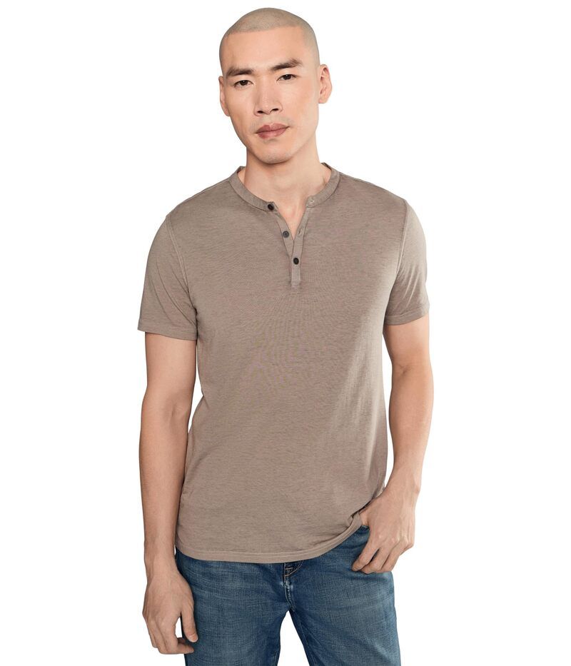 ジョンバルベイトス メンズ トップス シャツ John Varvatos Duke Henley K4463f26 Haze Grey グレー