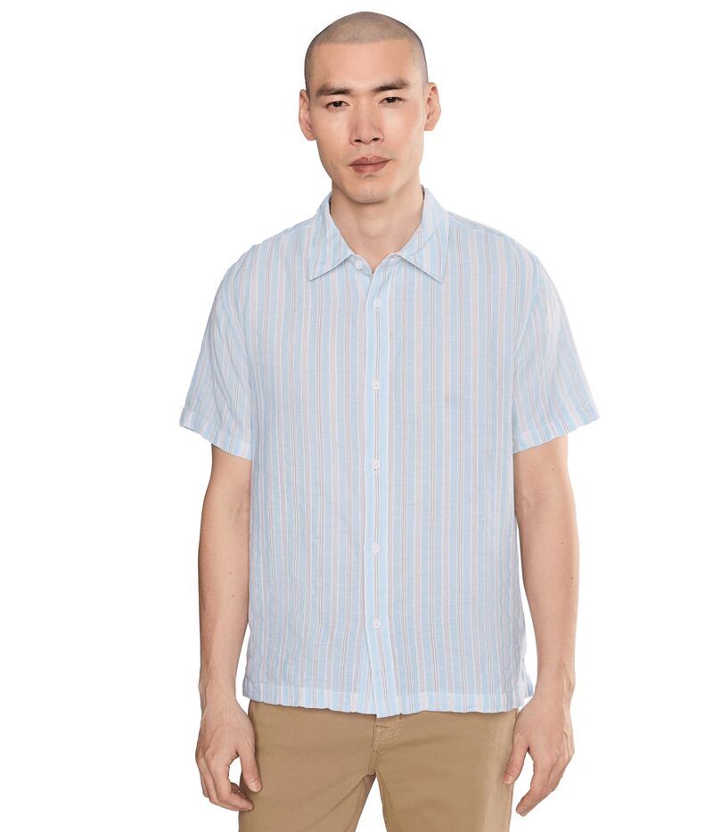 リヴァプール ロサンゼルス メンズ トップス シャツ Liverpoolos Angeleshort Sleeve ButtonUp Shirt Light Blue Mult ブルー