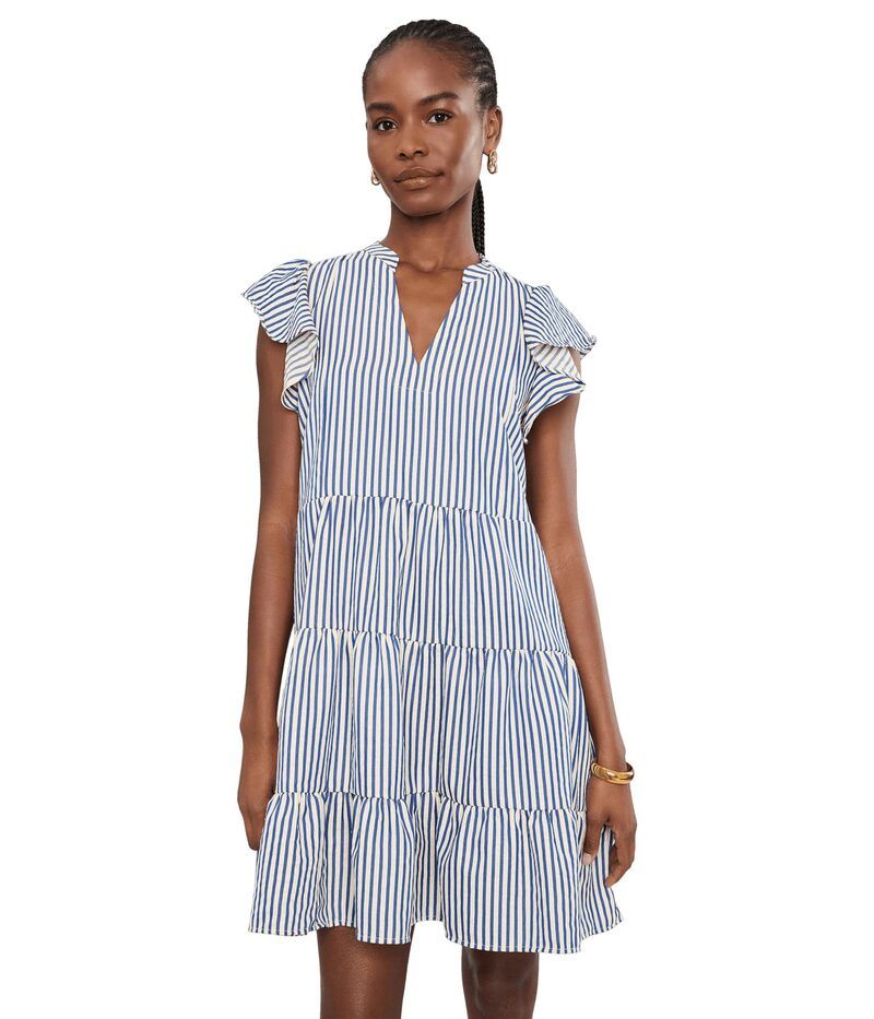 セセ レディース トップス ワンピース ティアード フリル Cece Tiered Ruffle Flutter Sleeve Dress Paradise Blue ブルー