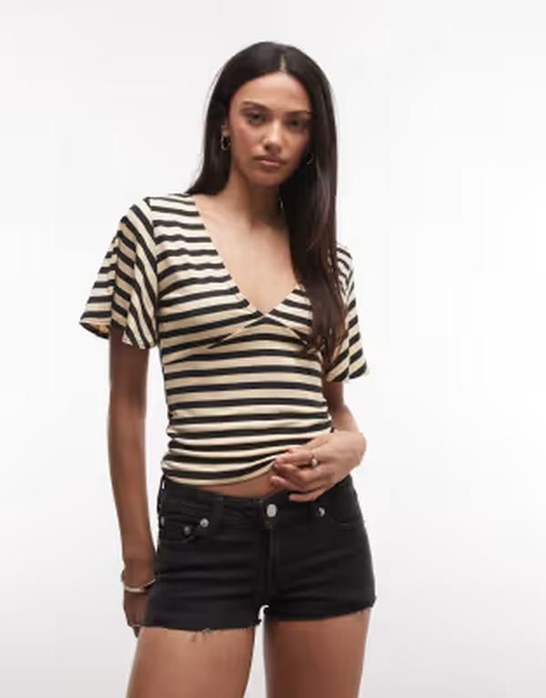 モンキ レディース ボトムス ハーフパンツ・ショーツ ショートパンツ デニム Monki denimicro shorts Ink black ブラック