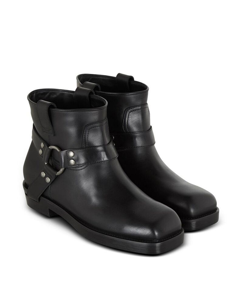 バルマン メンズ シューズ ブーツ・レインブーツ アンクル レザー Balmain Mens Calfskin Leather Biker Ankle Boots Black ブラック