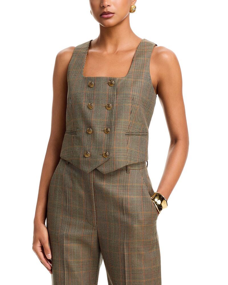 マックイーン レディース アウター ベスト McQueen Country Check Vest Brown ブラウン