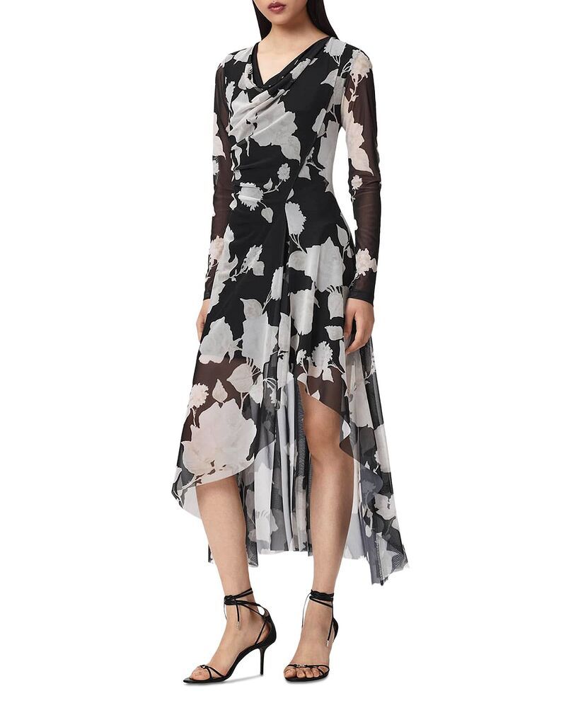 オールセインツ レディース トップス ワンピース ALLSAINTS Loria Dress Fleurz Black ブラック