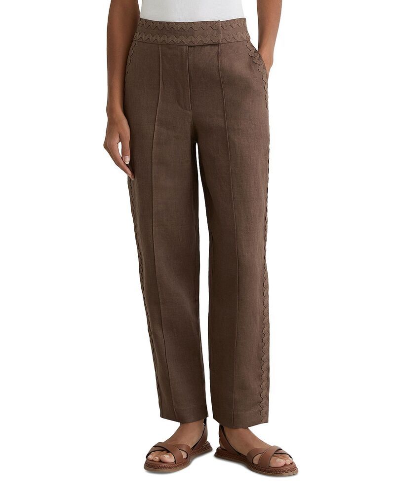 レイス レディース ボトムス カジュアルパンツ REISS Mila Tapered Trousers Brown ブラウン