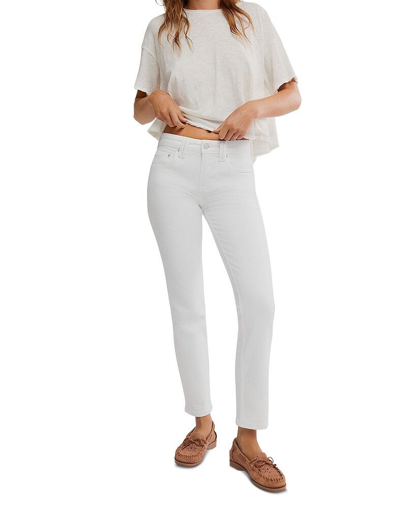 フリーピープル レディース ボトムス デニムパンツ ローライズ ジーンズ Free People Oracle Low Rise Slim Straight Jeans in Optic White