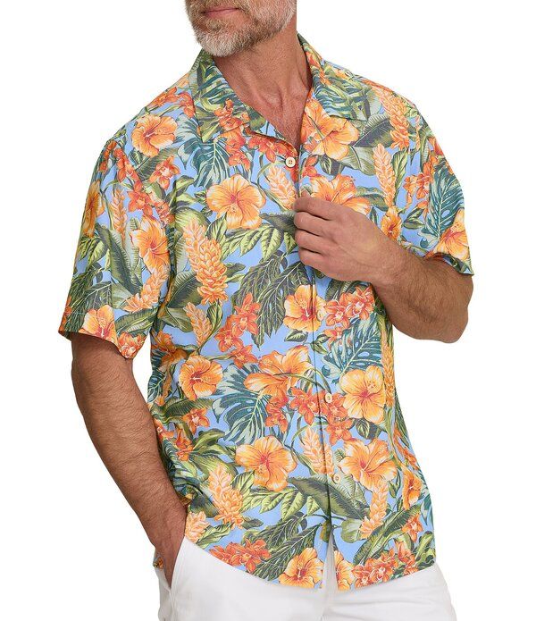 トッミーバハマ メンズ トップス シャツ Tommy Bahama Coastal Ease Golden Gardens Tropical Short Sleeve Woven Camp Shirt
