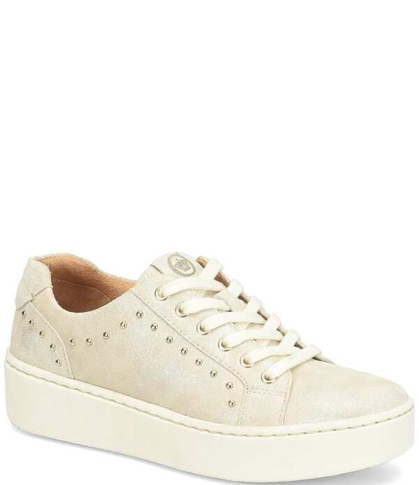 ボーン レディース シューズ スニーカー プラットフォーム トール レース レザー Born Mira Studs Metallic Leather Lace Uplatform Sneakers C