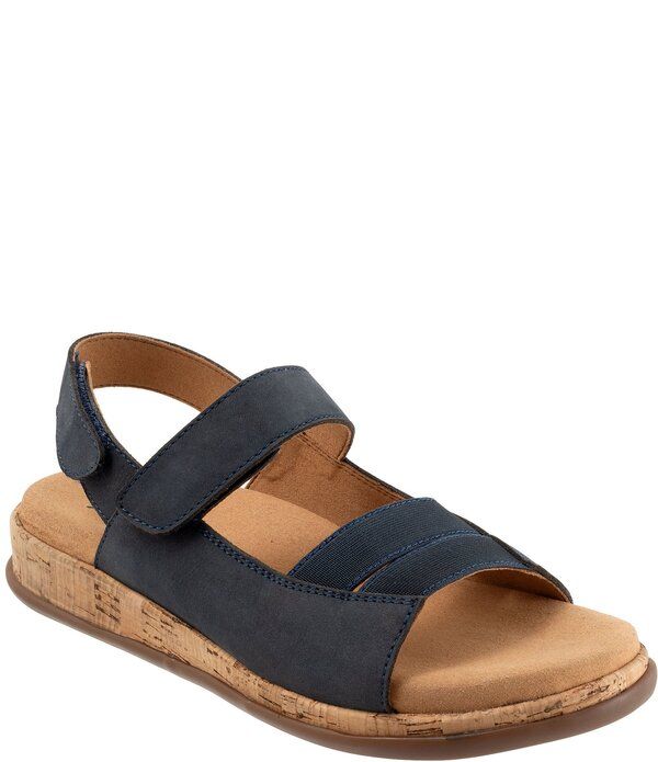 トロッターズ レディース シューズ サンダル ミニ スエード Trotters Gemini Nubuck Suede Adjustable Sandals Navy Nubuck ネイビー