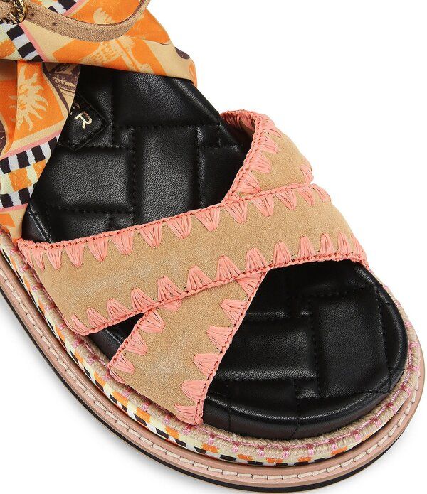 カートジェイガーロンドン レディース シューズ サンダル プラットフォーム プリント アンクル Kurt Geiger London Orson Printed Ankle Wrap Scarf Pl