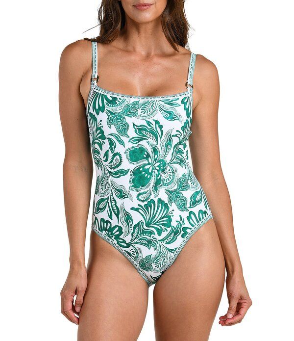 ラブランカ レディース トップス ワンピース La Blanca Botanical Brocade Scoop Neck Lingerie Tank One Piece Swimsuit Jungl
