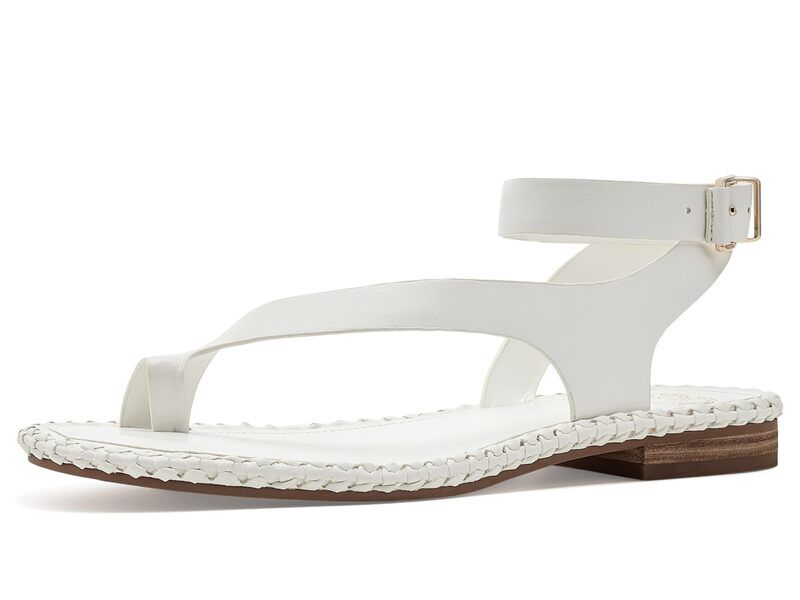 ヴィンスカムート レディース シューズ サンダル アンクル Vince Camuto Libahs Ankle Strap Toe Loop Flat Sandals Bianco