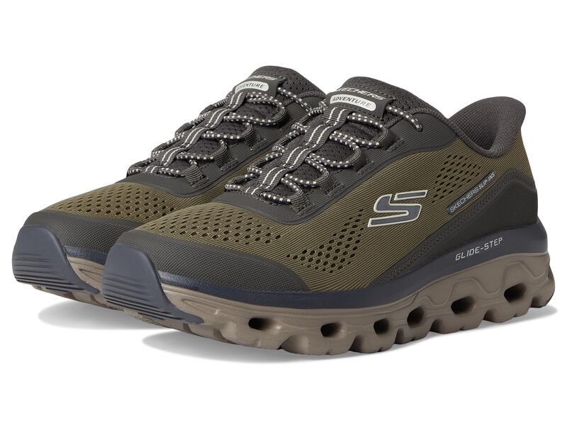 スケッチャーズ メンズ シューズ スニーカー SKECHERS GlideStep Sole Hands Free SlipIn Olive オリーブ