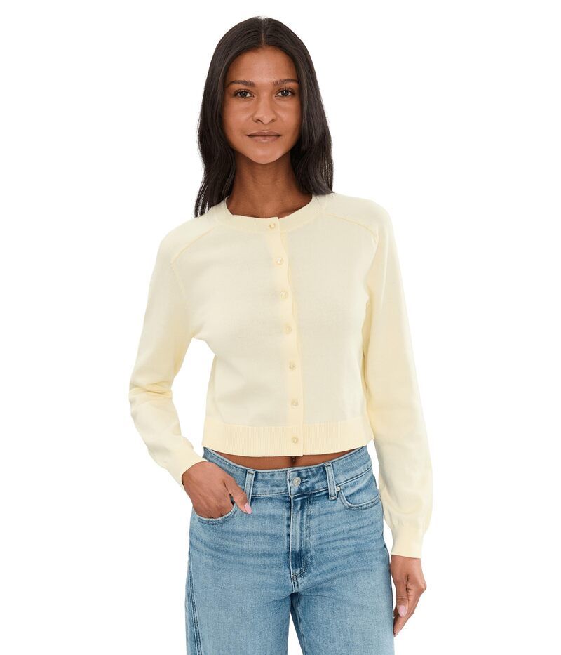 525 アメリカ レディース アウター ニット・セーター カーディガン 525 america Cleo Saddle Shoulder Cardigan Lemon Icing