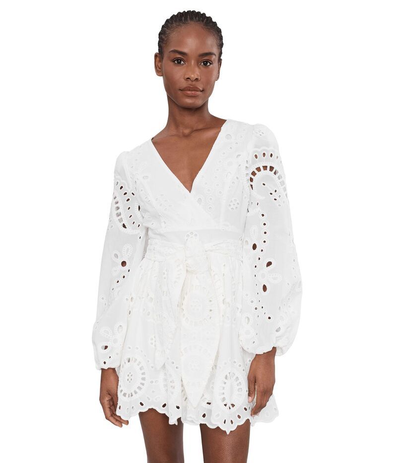 アヴェックレフィーユ レディース トップス ジャンプスーツ ロンパース コットン Avec Les Filles Broderie Anglaise Cotton Romper Dress White