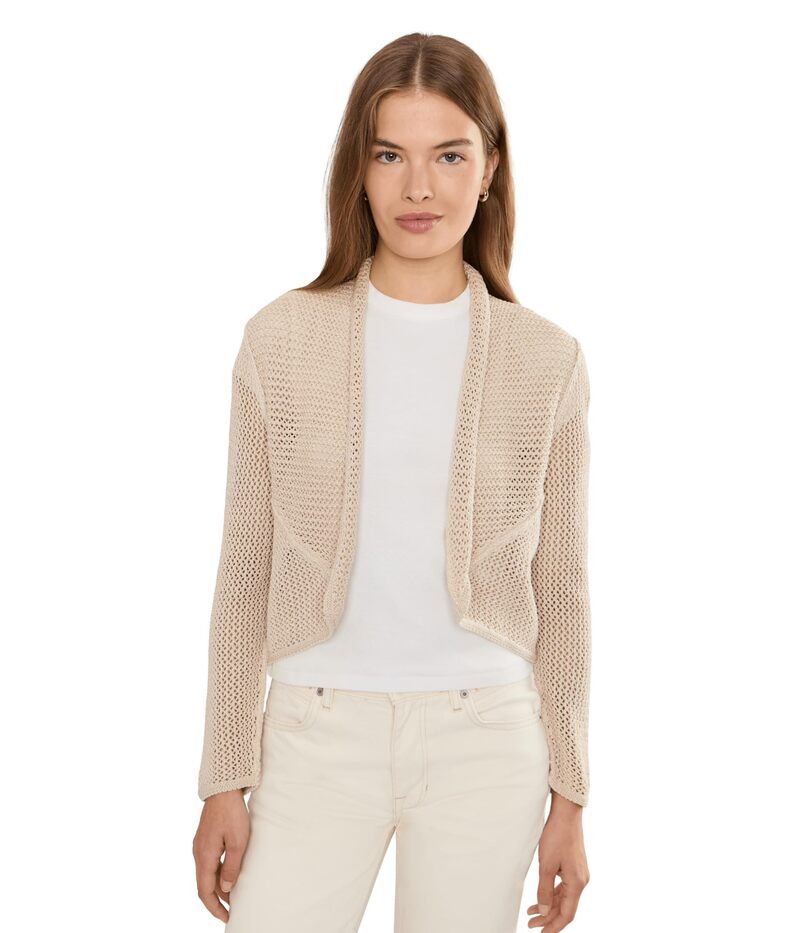 ニックプラスゾーイ レディース アウター ニット・セーター プチ メッシュ カーディガン Niczoe Petite Mesh Cocoon Cardigan Macadamia