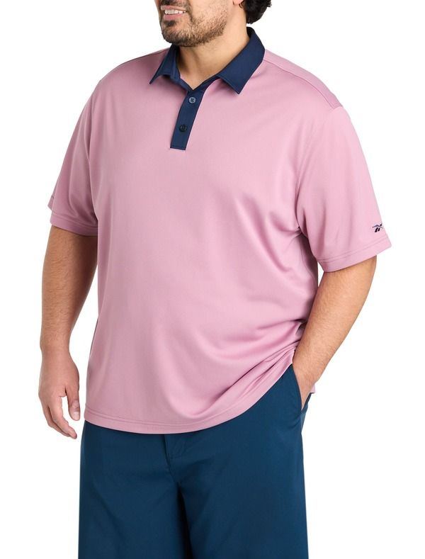 リーボック メンズ トップス ポロシャツ トール コントラスト Reebok Big Tall Contrast Solid Polo Shirt Berry Chill