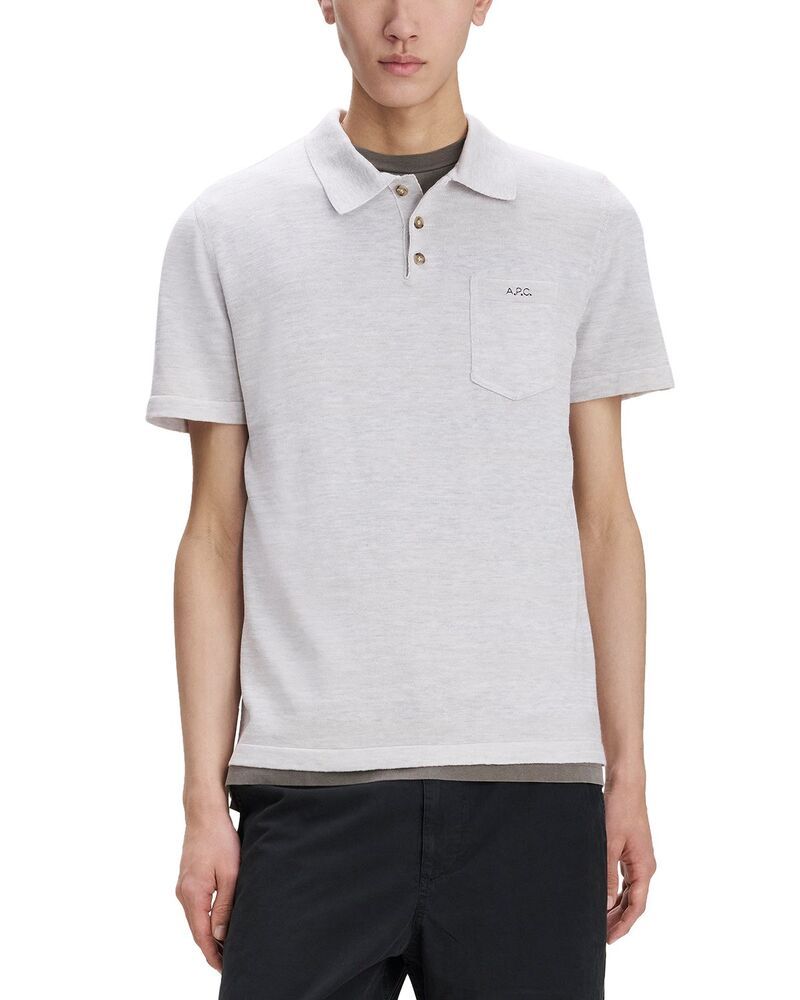 アーペーセー メンズ トップス ポロシャツ APC Gide Polo Shirt Heathered Light Grey グレー