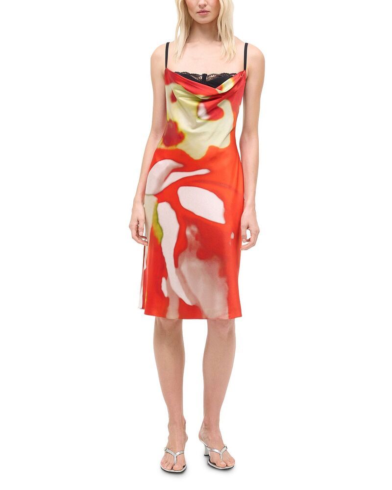 スタウド レディース トップス ワンピース シルク STAUD Evangeline Silk Blendress Exclusive Red Zone レッド