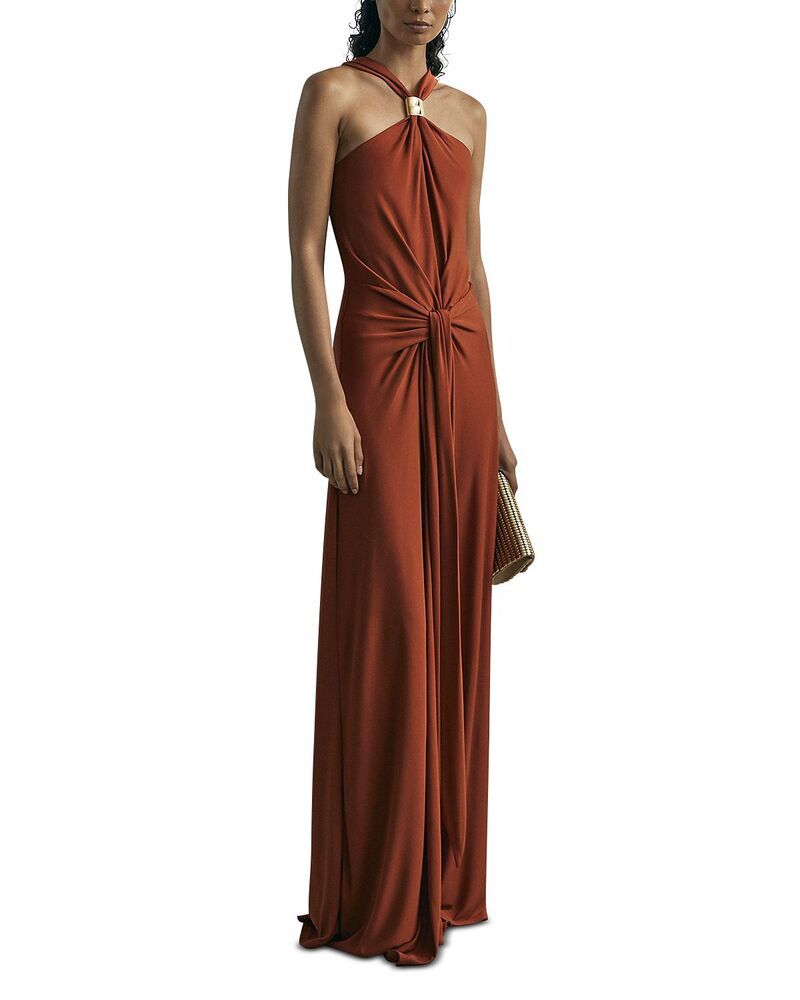 レイス レディース トップス ワンピース マキシ REISS Fortuna Maxi Dress Rust ラスト