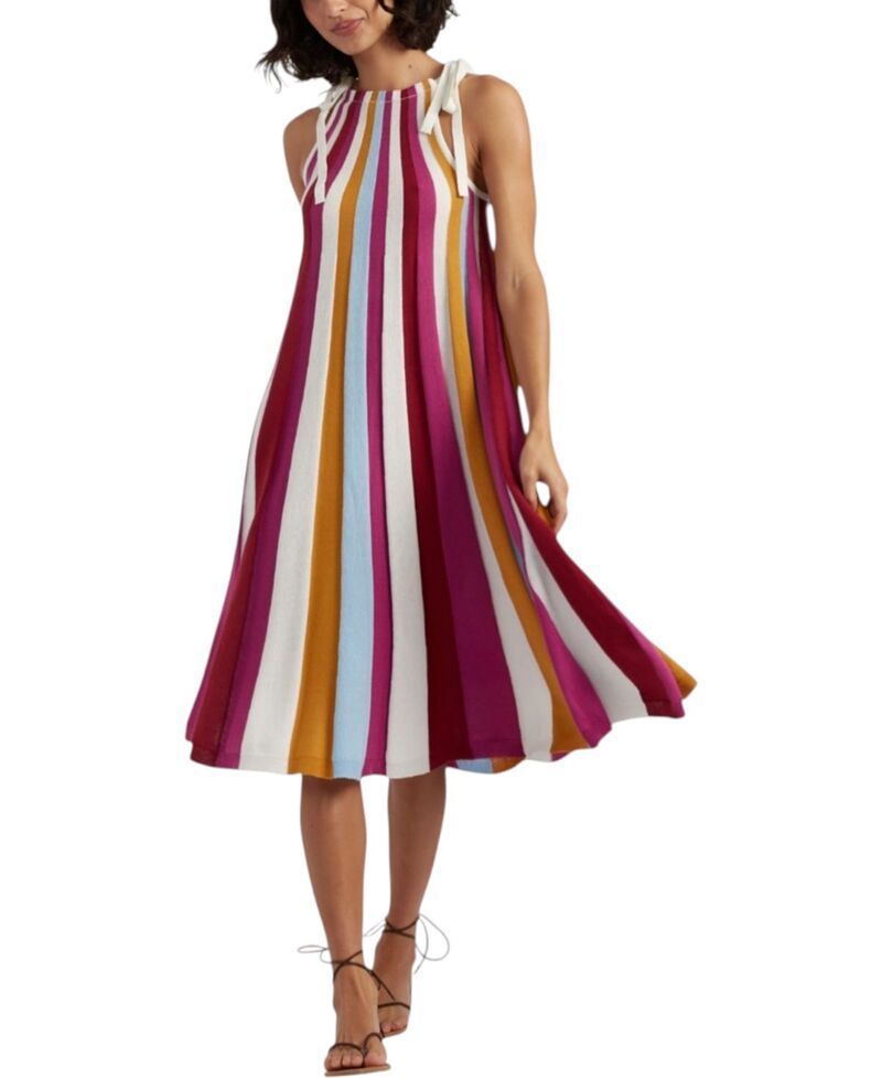チンティアンドパーカー レディース トップス ワンピース コットン Chinti Parker Womens Cotton Rainbow Swing Dress Red レッド