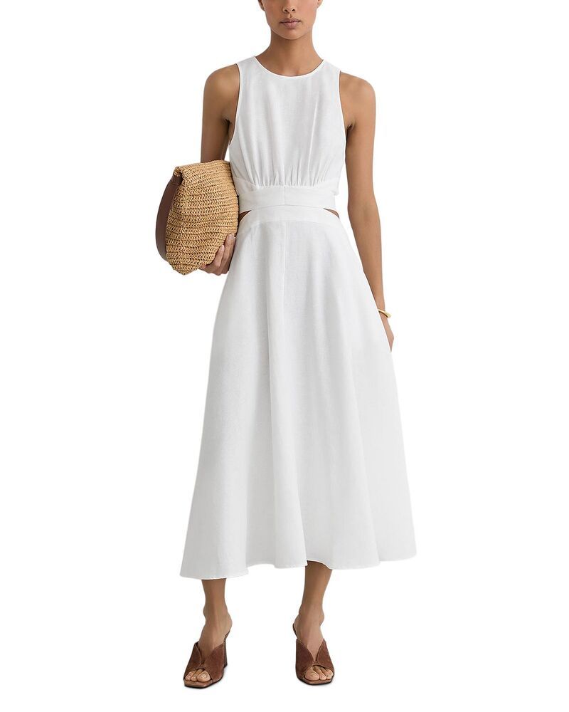 レイス レディース トップス ワンピース カットアウト プチ ミディ REISS Petites Hazel Cut Out Midi Dress Ivory アイボリー