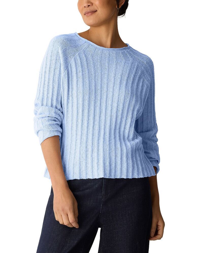 エイリーンフィッシャー レディース アウター ニット・セーター Eileen Fisher Jewel Neck Sweater Airy Blue ブルー