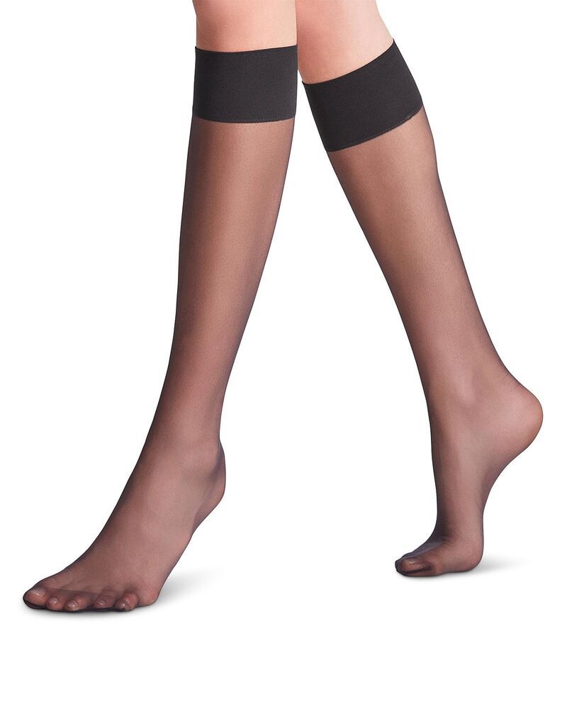 ファルケ レディース アンダーウェア 靴下 ナイロン Falke Nylon Knee High Socks Black ブラック