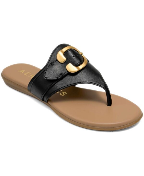 エアロソールズ レディース シューズ サンダル Aerosoles Womens Glitz Open Toe Flat Sandals Black ブラック
