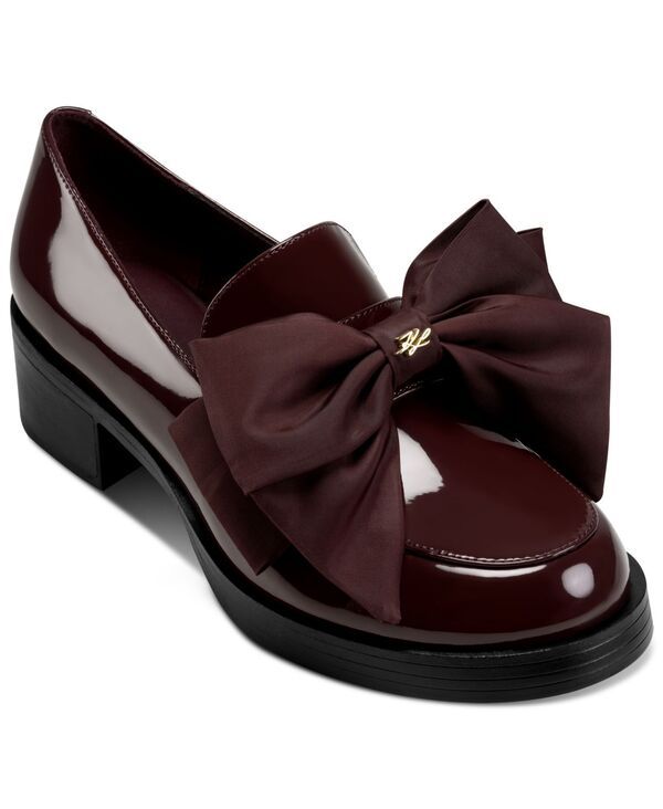 カール ラガーフェルド レディース シューズ パンプス ローファー KARLAGERFELD PARIS Womens Camilia Bow SlipOn Loafers Wine Patent ワ